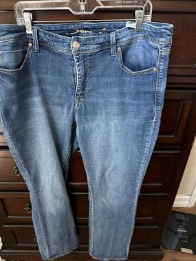 Seven7 Women's Straight Leg Jeans in Blue Wash